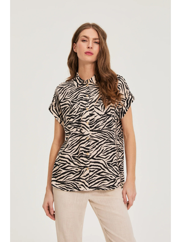 Moodo Srajca z živalskim vzorcem bež Moodo