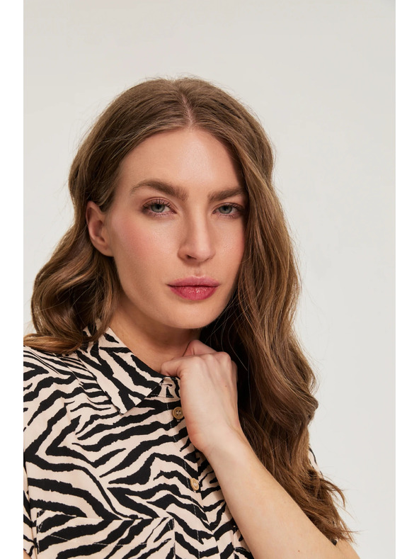 Moodo Srajca z živalskim vzorcem bež Moodo