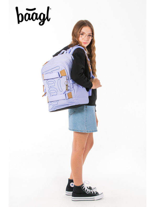 BAAGL  BAAGL SET 5 Skate Lilac: nahrbtnik, peresnica, vrečka, ledvička, torbica za zvezek