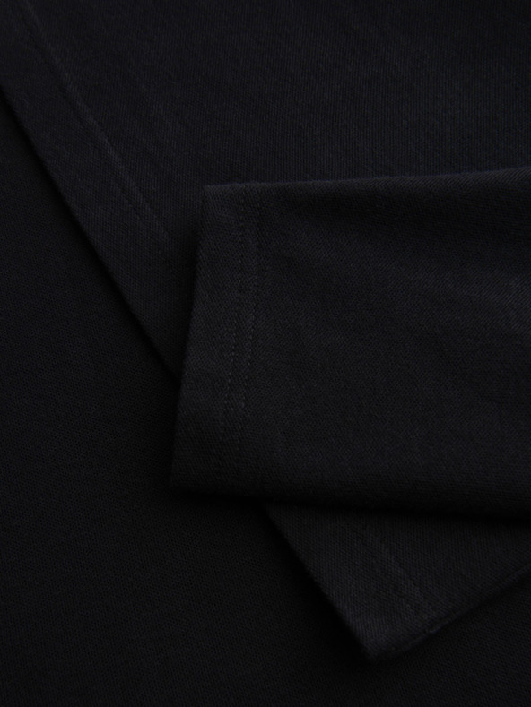 Ombre Clothing Moška polo srajca BASIC z dolgimi rokavi - črna V2 OM-POBL-0162 Ombre Clothing