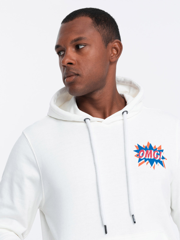 Ombre Clothing Kremasta moška jopa s potiskom na hrbtu Ombre Clothing