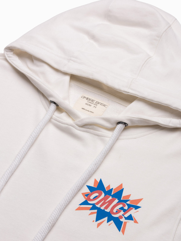 Ombre Clothing Kremasta moška jopa s potiskom na hrbtu Ombre Clothing