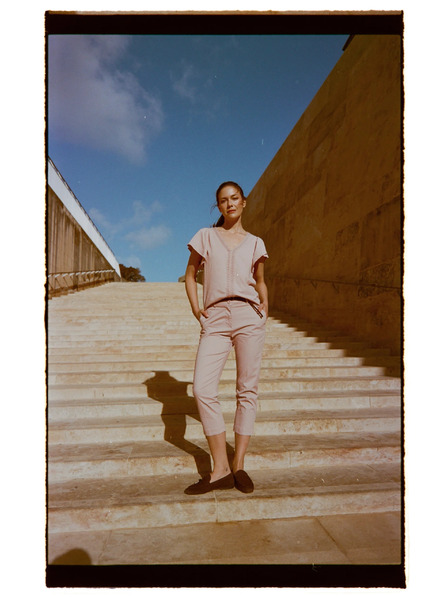 Moodo Rožnate ribiške hlače Moodo