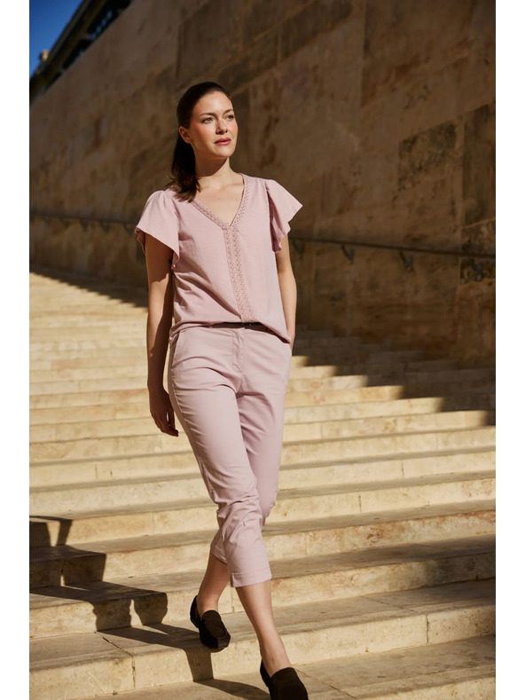 Moodo Rožnate ribiške hlače Moodo