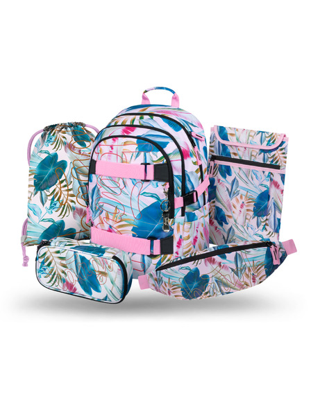 BAAGL  BAAGL SET 5 Skate Leafs: nahrbtnik, penal, vrečka, ledvinka, torbica za prenosni računalnik