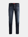 Jack & Jones Temno modre slim fit jeans s prošikanim efektom