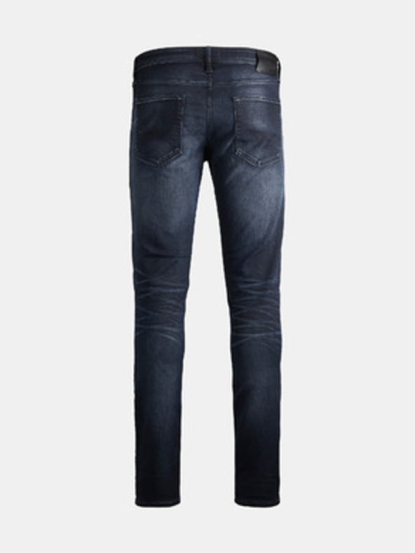 Jack & Jones Temno modre slim fit jeans s prošikanim efektom