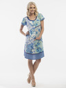 Orientique Modra ženska cvetlična obleka s platnom Orientique