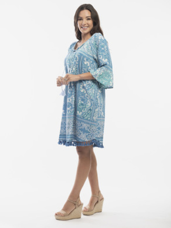 Orientique Modra ženska patternirana obleka