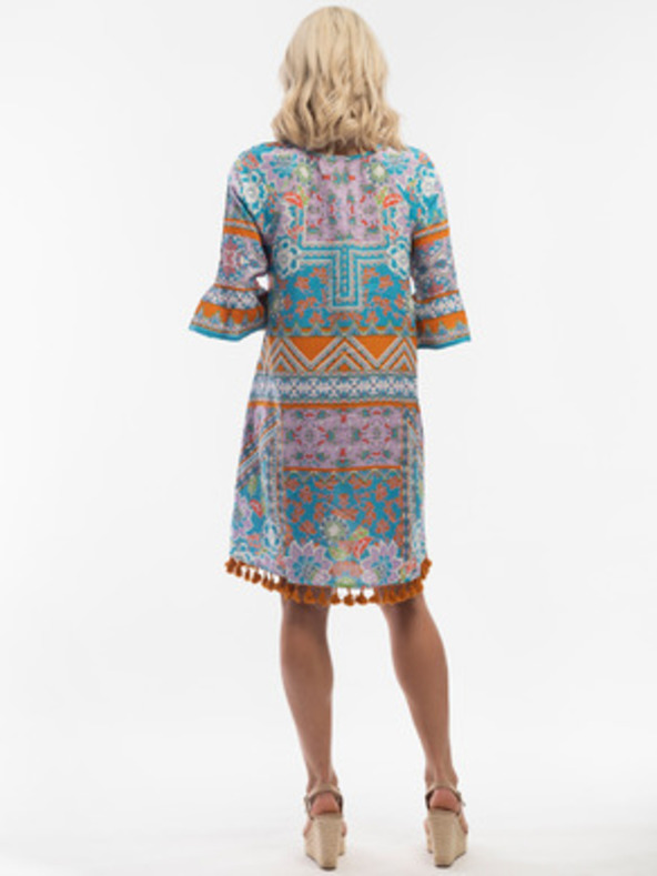 Orientique Turkizna ženska patternirana obleka