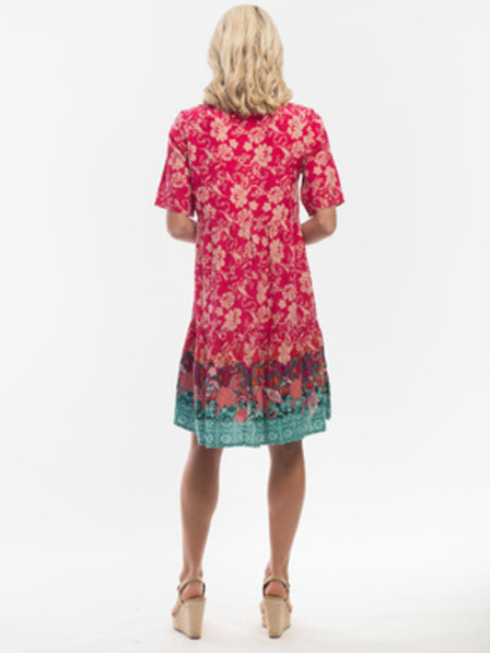 Orientique Temno roza ženska cvetnična obleka