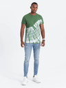 Ombre Clothing Temno zelena moška srajca z batiko Ombre Clothing