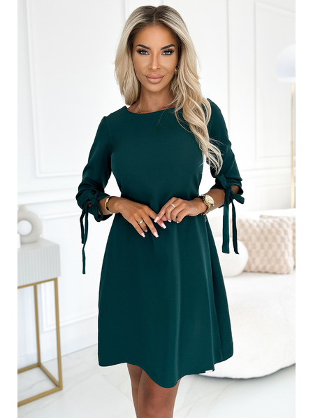 numoco Obleka v obliki trapeza s pentljami - zelena Numoco ALICE