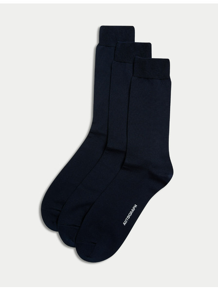 Marks & Spencer 3 pari nogavic iz visokega egipčanskega bombaža Marks & Spencer mornarsko modra