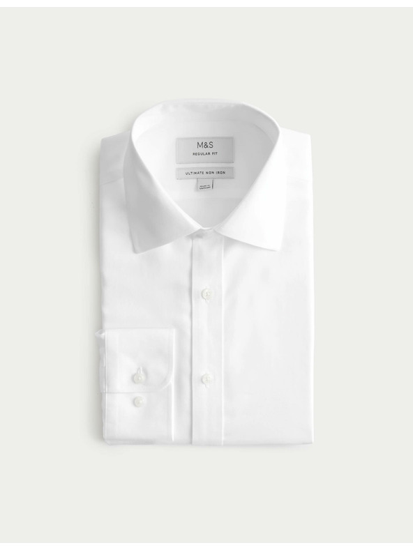 Marks & Spencer Srajca iz bombaže klasičnega kroja z nezmečkljivo obdelavo Marks & Spencer bela