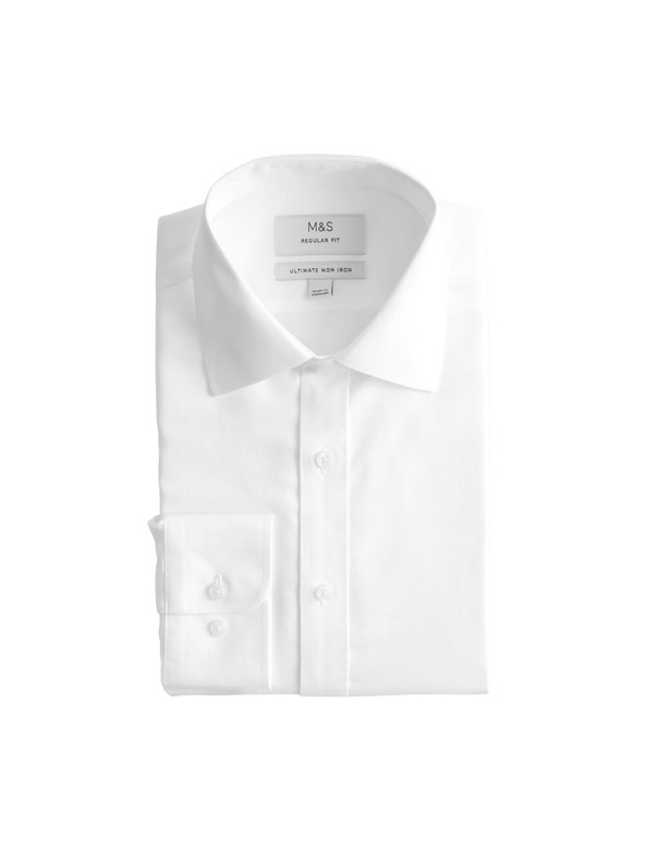 Marks & Spencer Srajca iz bombaže klasičnega kroja z nezmečkljivo obdelavo Marks & Spencer bela