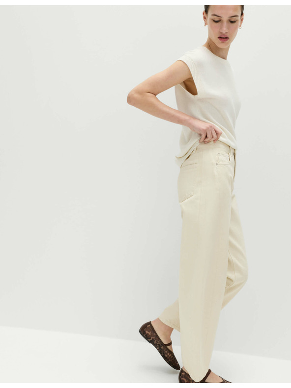 Marks & Spencer Ravni džins s srednjevisokim sedežem Marks & Spencer smetana