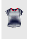 Moodo Bombažna prugasta majica temno modra Moodo