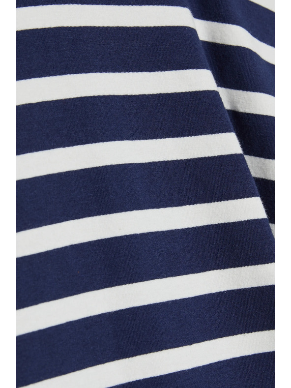 Moodo Bombažna prugasta majica temno modra Moodo