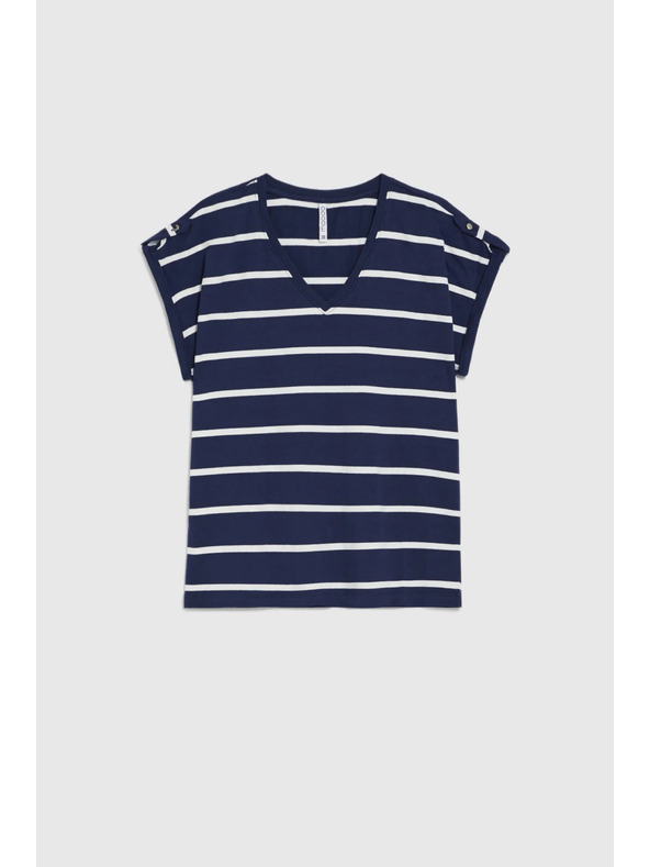 Moodo Bluza s črtami temno modra Moodo