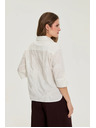 Moodo Bombažna srajca s rokavi 3/4 bela Moodo