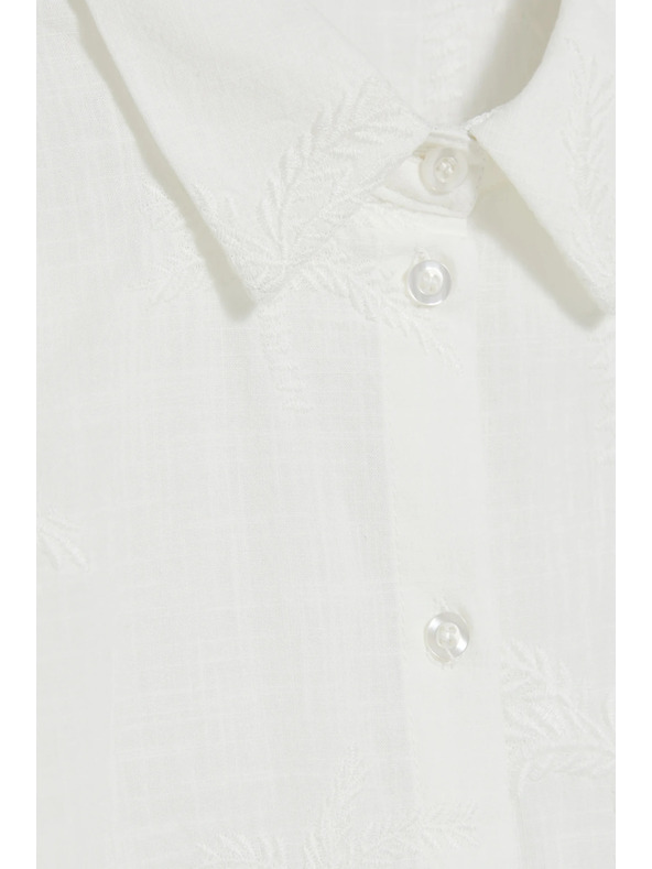 Moodo Bombažna srajca s rokavi 3/4 bela Moodo