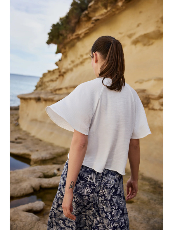 Moodo Srajca s širokimi rokavi bela Moodo