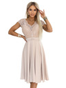 numoco LINDA Svilnate zračne obleke s čipkastim izrezom - bež
