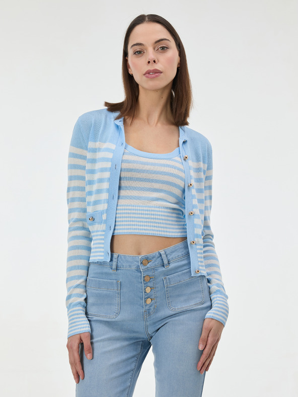 Orsay Svetlo moder črtast ženski kardigan ORSAY