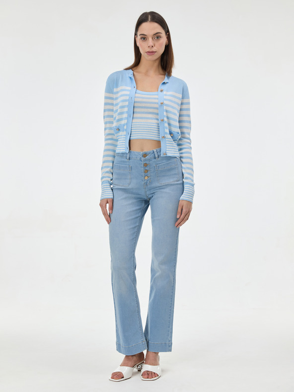 Orsay Svetlo moder črtast ženski kardigan ORSAY