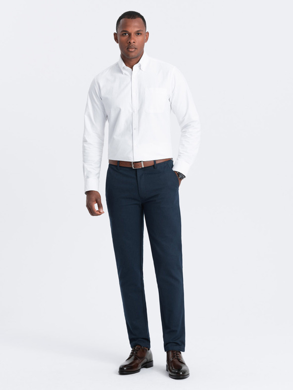 Ombre Clothing Temno modre moške hlače Chino Ombre Oblačila