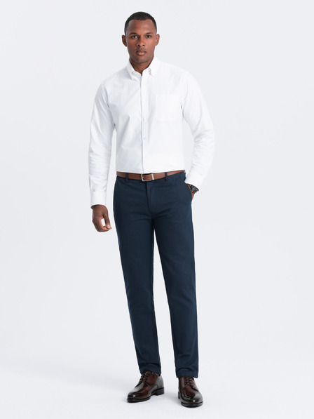 Ombre Clothing Temno modre moške hlače Chino Ombre Oblačila