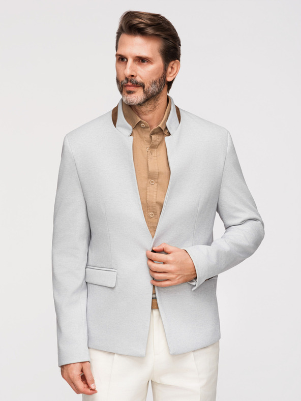 Ombre Clothing Ombre Clothing moška rjava jakna s stoječim ovratnikom