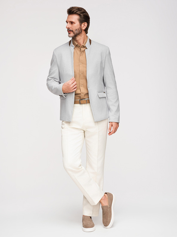 Ombre Clothing Ombre Clothing moška rjava jakna s stoječim ovratnikom