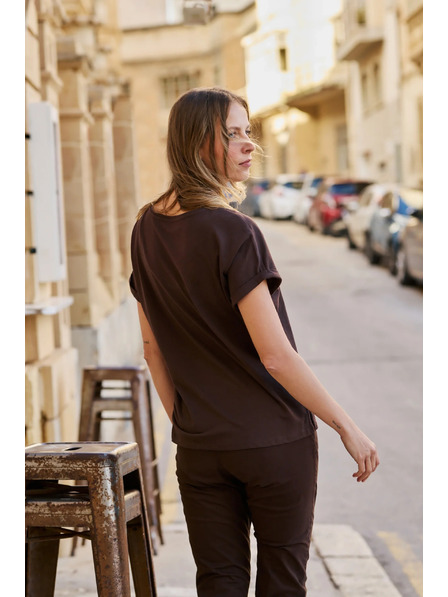 Moodo Bluza s potiskom rjava Moodo