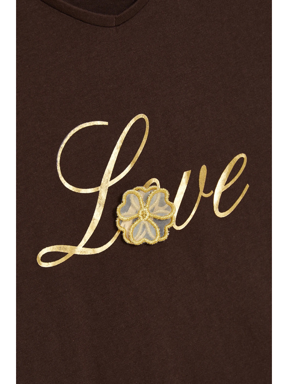 Moodo Bluza s potiskom rjava Moodo