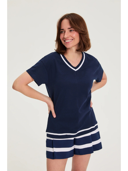 Moodo Srajca z V izrezom temno modra Moodo