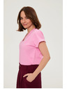 Moodo Bombažna srajca z V izrezom roza Moodo