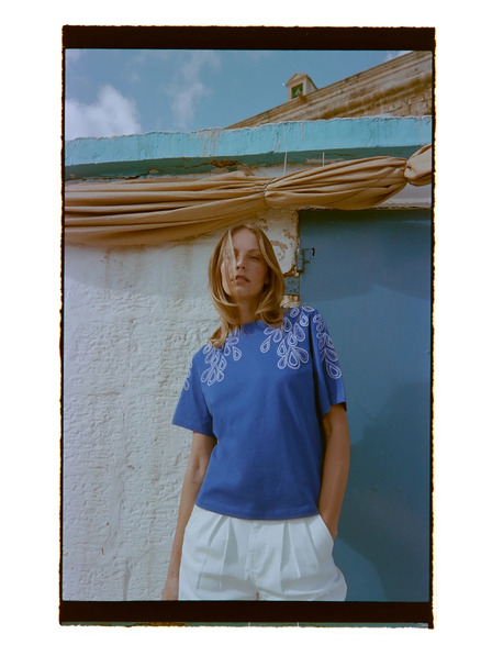 Moodo Bombažna majica modra Moodo