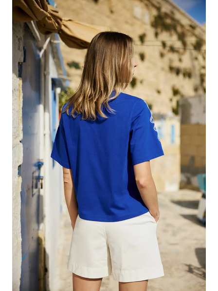 Moodo Bombažna majica modra Moodo