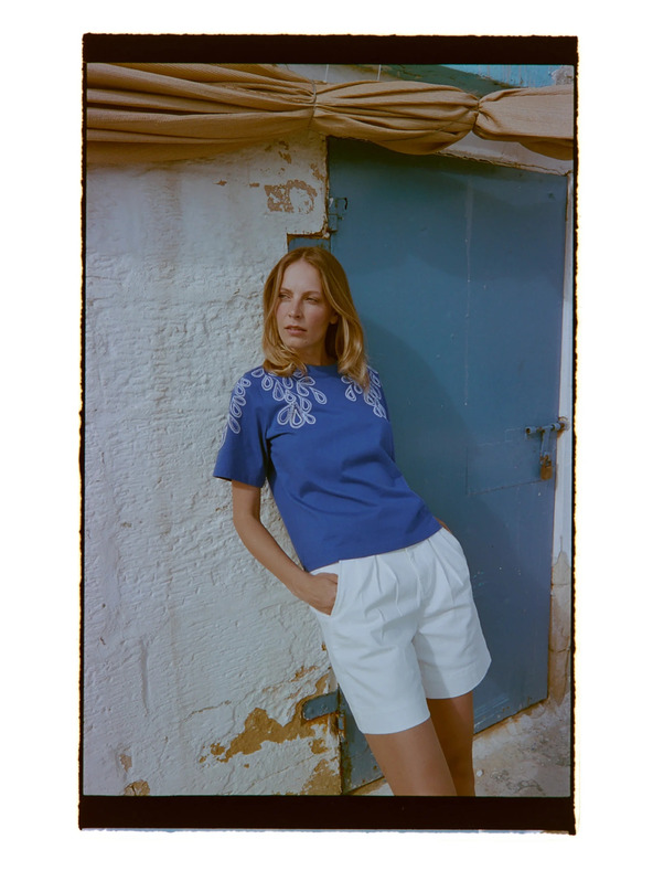 Moodo Bombažna majica modra Moodo