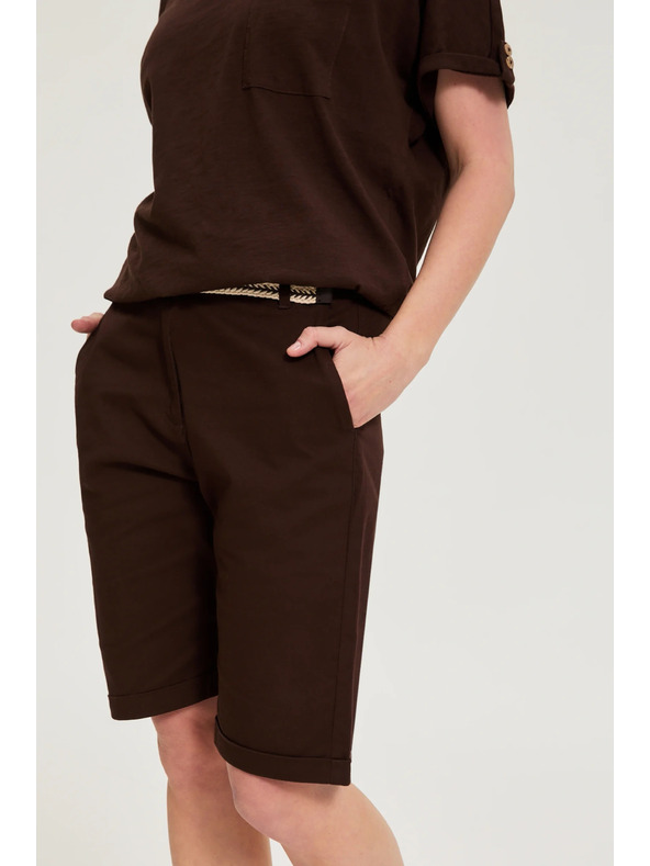 Moodo Bombažne hlače rjave Moodo