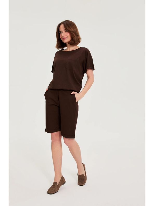 Moodo Bombažne hlače rjave Moodo