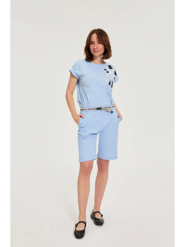 Moodo Bombažne hlače nebesko modre Moodo