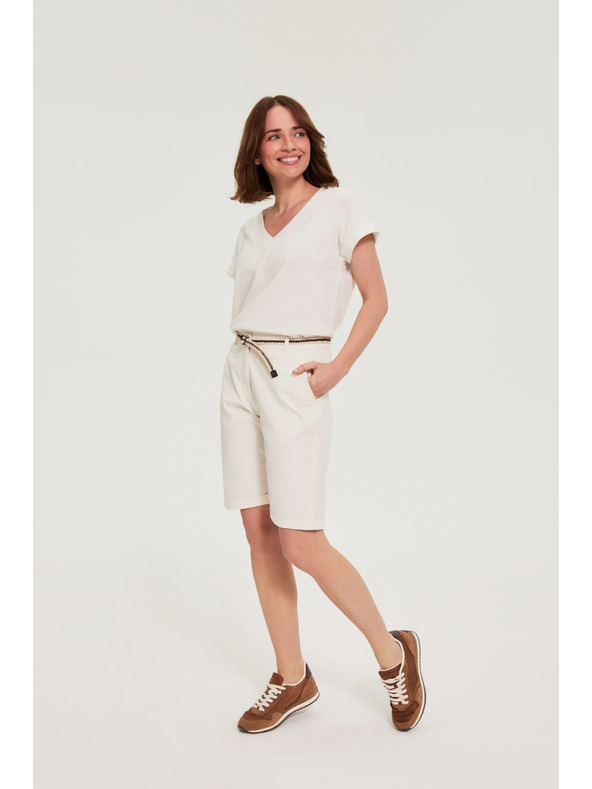 Moodo Bombažne hlače bele Moodo