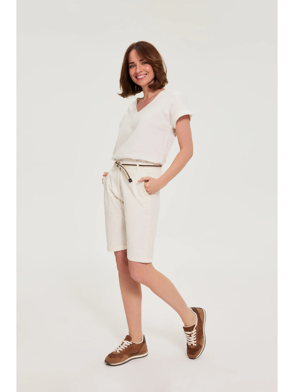 Moodo Bombažne hlače bele Moodo