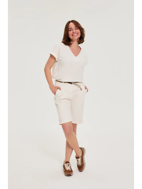 Moodo Bombažne hlače bele Moodo