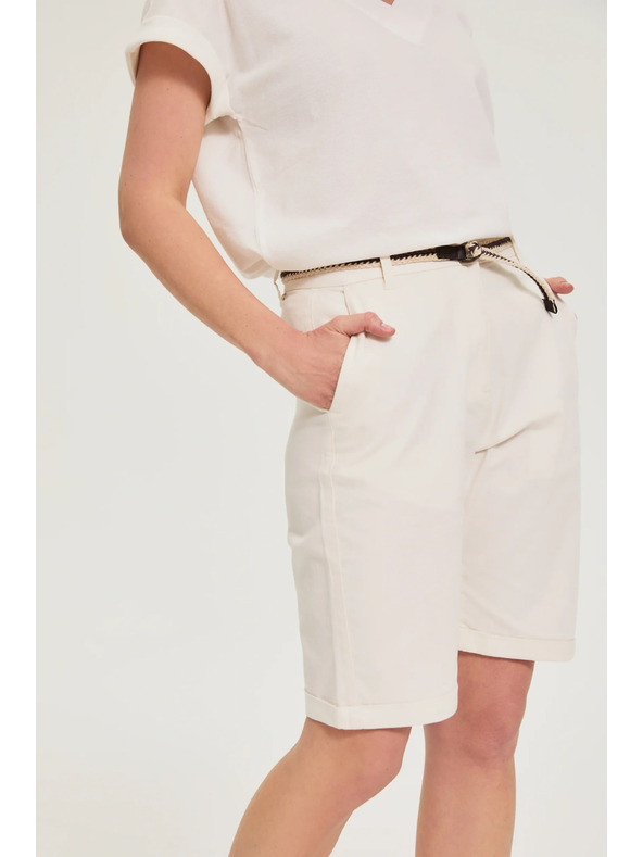 Moodo Bombažne hlače bele Moodo