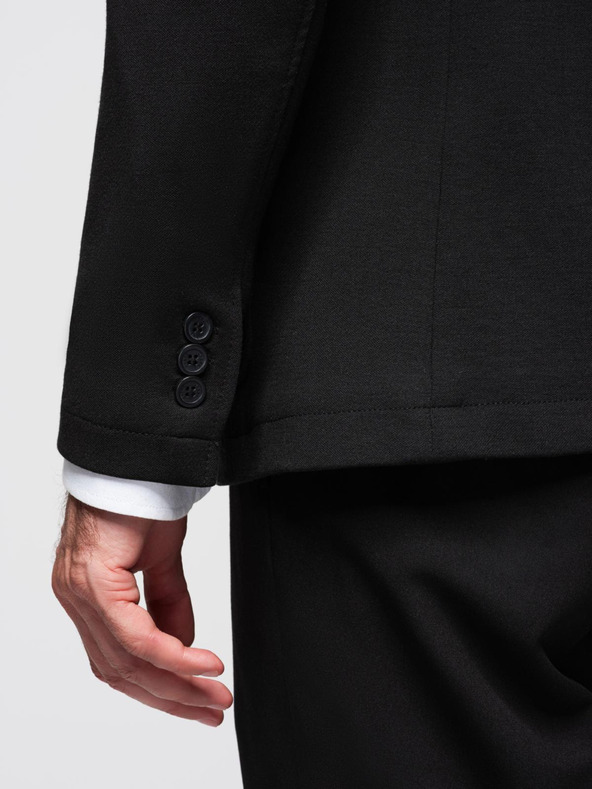 Ombre Clothing Moški črni blazer SLIM z rahlo teksturo