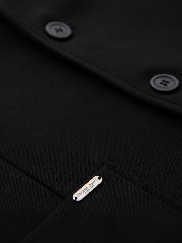 Ombre Clothing Moški črni blazer SLIM z rahlo teksturo